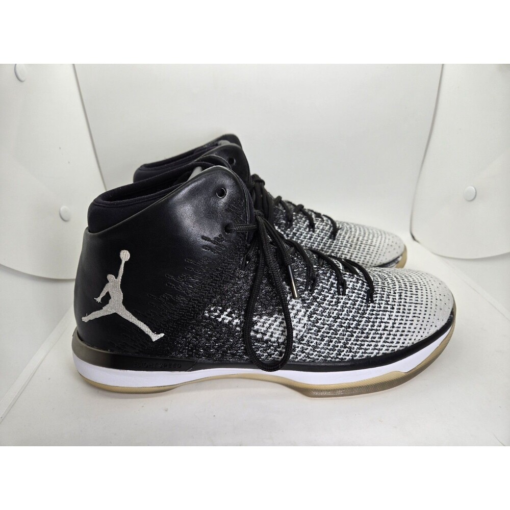 Nike Air Jordan 31 Fine Print Basketball Shoes Mens 10.5 Black Athletic Sneakers